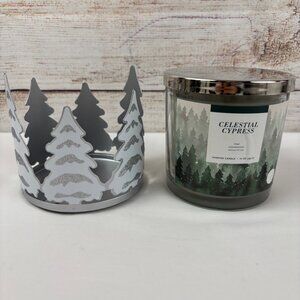 Sonoma Celestial Cypress Jar Candle and Metal Christmas Tree Holder